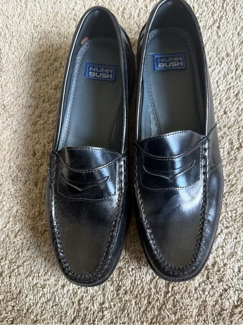 Nunn Bush Black Leather Penny Loafers - Classic Slip-On
